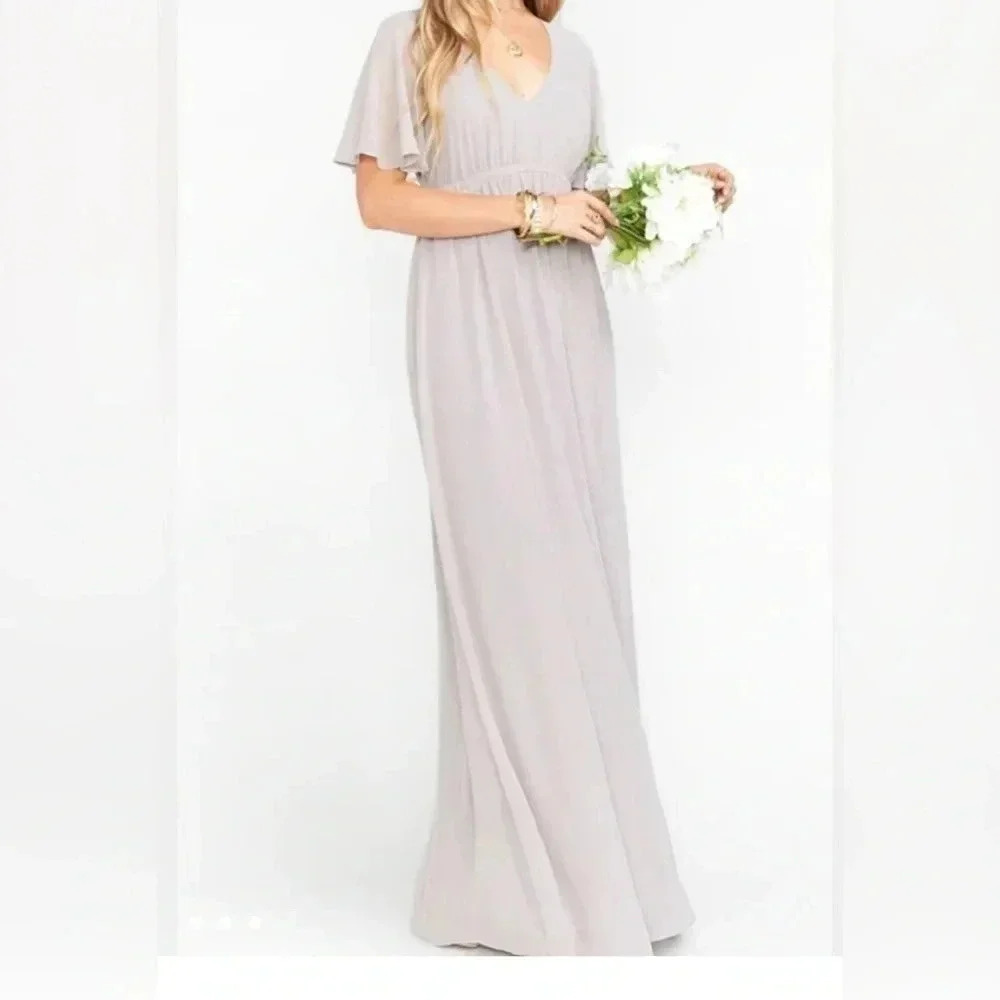 Show Me Your MuMu Light Gray Maxi Dress